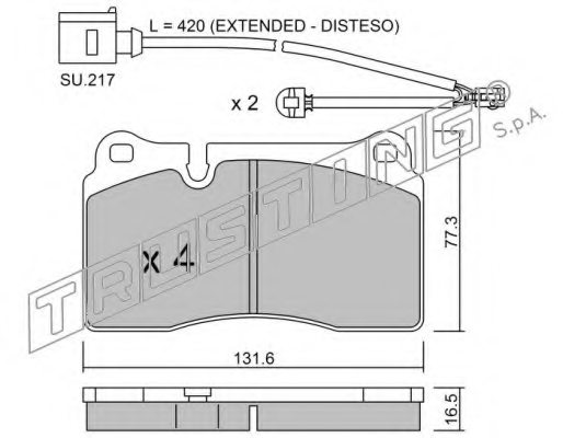 TRUSTING 675.0W Brake Pad Set, disc brake